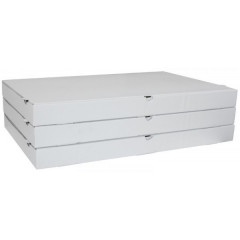 BOITE A PIZZA BLANCHE PURE PATE SANS IMPRESSION 600X400X50 MM PURE PATE (50 U)