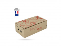 BOITE A CALZONE BRUNE PURE PATE NORMES AFNOR PPT ORANGE 300X160X100 MM (100U)