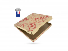 BOITE A PIZZA KRAFT PURE PATE NORMES AFNOR IMPRESSION ROUGE 310X35 MM (100 U)