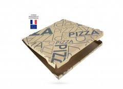 BOITE A PIZZA KRAFT PURE PATE IMPRESSION GRISE 400X35 MM (100 U)