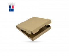 BOITE A PIZZA KRAFT BRUN 100% PATE VIERGE SANS IMPRESSION 290X40MM (100 U)