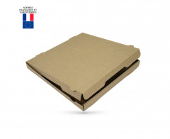 BOITE A PIZZA KRAFT BRUN 100% PATE VIERGE SANS IMPRESSION 400X40MM (100 U)