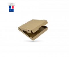 BOITE A PIZZA KRAFT BRUN 100% PATE VIERGE - SANS IMPRESSION 260X40MM (100 U)