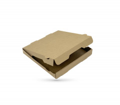 BOITE A PIZZA KRAFT BRUN 100% PATE VIERGE SANS IMPRESSION 290X40MM (100 U)