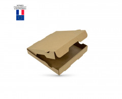 BOITE A PIZZA KRAFT BRUN 100% PATE VIERGE - SANS IMPRESSION 240X40MM (100 U)