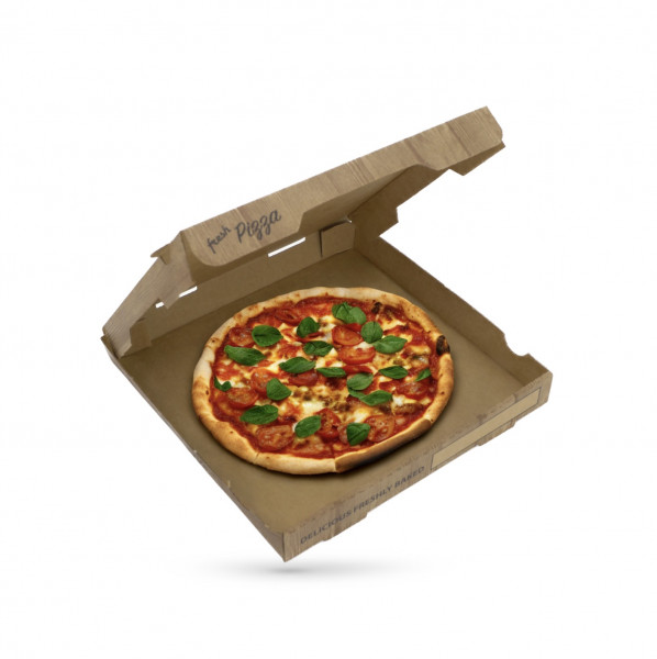 BOITE A PIZZA KRAFT BRUN 100% PATE VIERGE WOODBOX 290X40 MM (100 U)