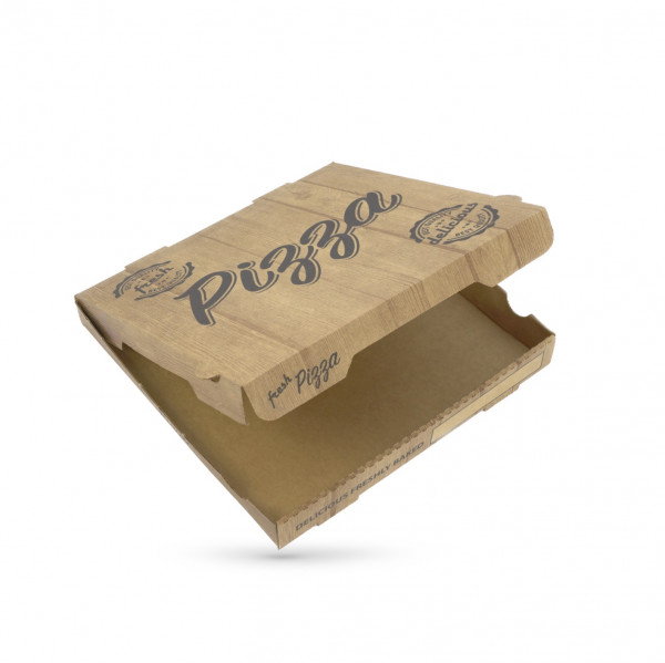 BOITE A PIZZA KRAFT BRUN 100% PATE VIERGE WOODBOX 330X40 MM (100 U)