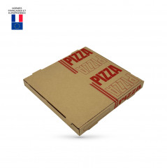 BOITE A PIZZA KRAFT BRUN 100% PATE VIERGE - ROUGE 310X35 MM (100 U)