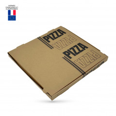 BOITE A PIZZA KRAFT BRUN 100% PATE VIERGE IMPRESSION NOIRE 400X35 MM (50 U)