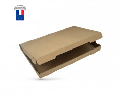 BOITE A PIZZA KRAFT BRUN 100% PATE VIERGE SANS IMPRESSION 600X400X40MM (50 U)