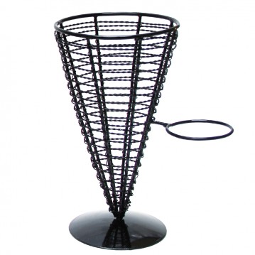 BASKET POUR FRITES RÉCIPIENT NOIR ACIER 12,8x18 CM (1 U)