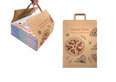 SAC DE TRANSPORT PAPIER KRAFT BRUN POUR BOITE A PIZZA 70G OUVERT 32X49CM (250 U)