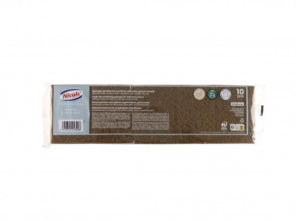 TAMPON MARRON GM 127X89X21 MM EPONGE VEGETALE BICOUCHE SURFACES DELICATES (10 U)