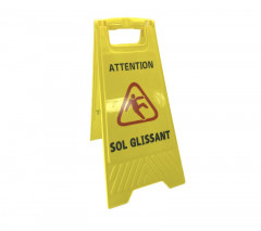 PANCARTE JAUNE ATTENTION SOL-GLISSANT (1 U)