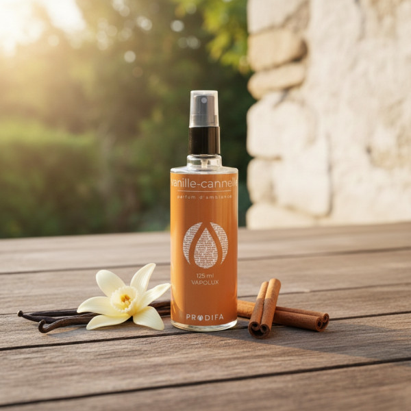 PARFUM D'AMBIANCE PREMIUM SENTEUR VANILLE/CANELLE FLACON VERRE 125 ML (1 U)