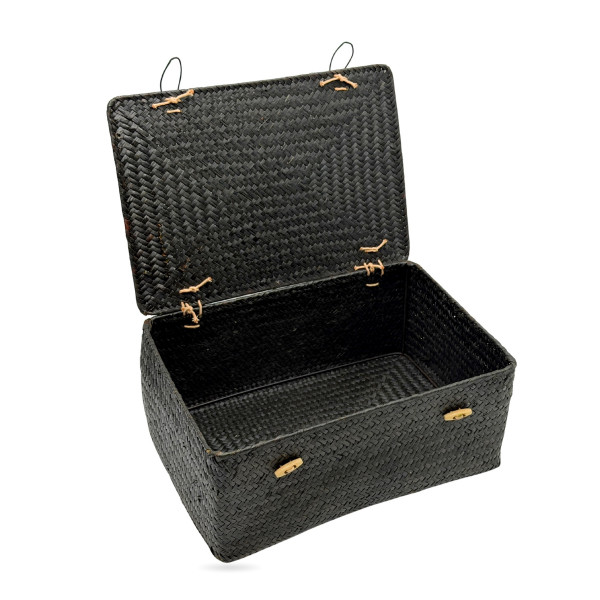 PANIER NOIR EN OSIER 34X24X14 CM (1 U)