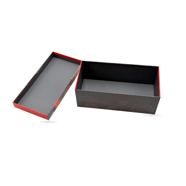 COFFRET CARTON MAUVE/ROUGE «&nbsp;MIX DE SAVEURS&nbsp;» 27X13.5X10 CM (1 U)