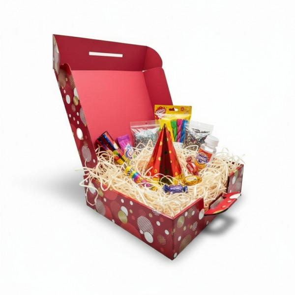 VALISETTE COFFRET CARTON ROUGE LE GOUT DE LA FETE (NON MONTÉE) 40X34X10CM (20 U)