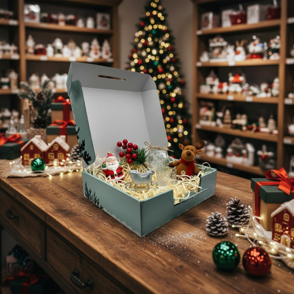 VALISETTE COFFRET CARTON JOYEUSES FETES (NON MONTÉE) 39.5X33.5X10 CM (20 U)