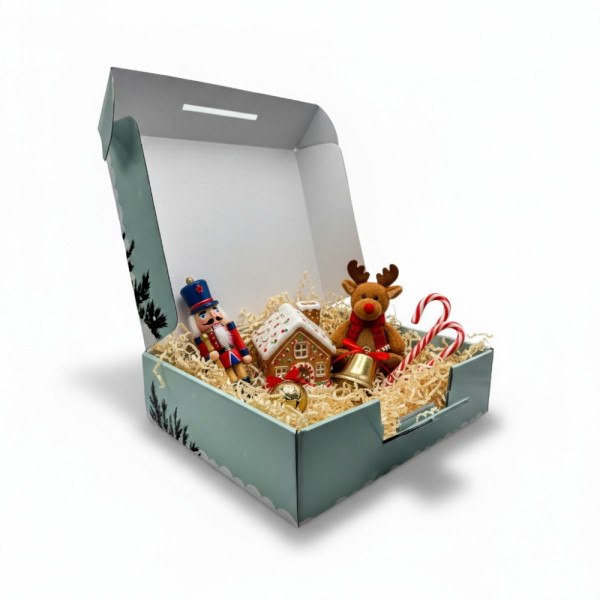 VALISETTE COFFRET CARTON JOYEUSES FETES (NON MONTÉE) 39.5X33.5X10 CM (20 U)