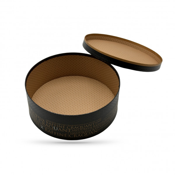 COFFRET ROND NOIR ELEGANT «&nbsp;SAVOUREUX&nbsp;» 27.5X27.5X10 CM (1 U)