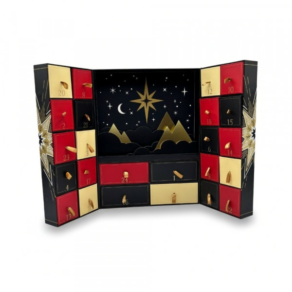 CALENDRIER DE L'AVANT CARTON LUXE NOIR DDG 40X30X10 CM (4 U)
