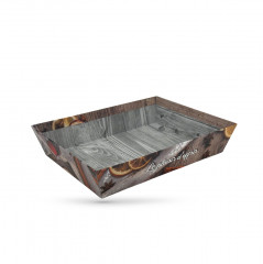 CORBEILLE CARTON RECTANGULAIRE DECO « LE PLAISIR D'OFFRIR » 36X27X7 CM (1 U)