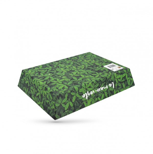 CORBEILLE CARTON RECTANGULAIRE DECO « LA MAIN VERTE » 36X27X7 CM (1 U)