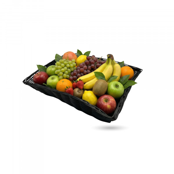CORBEILLE DORDOGNE NOIRE RECTANGULAIRE POLYPROPYLENE 38X28X8 CM (1 U)