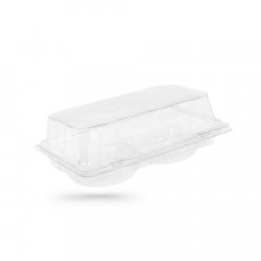 BARQUETTE 2 COMPARTIMENTS TRANSPARENTE 17X9X7 CM (600 U)