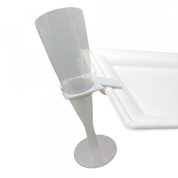 PORTE-VERRE A FIXER A L'ASSIETTE 7,5X4,2 CM BLANC (190 U)