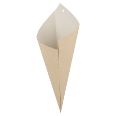 SACHET EN POINTE INTERIEUR BLANC EXTERIEUR BRUN 250 G 29.5 CM (200 U)