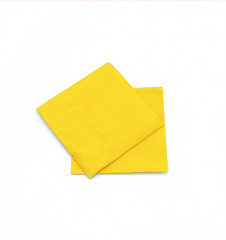 SERVIETTES JAUNE 20X20 CM DOUBLE POINT (50 U)