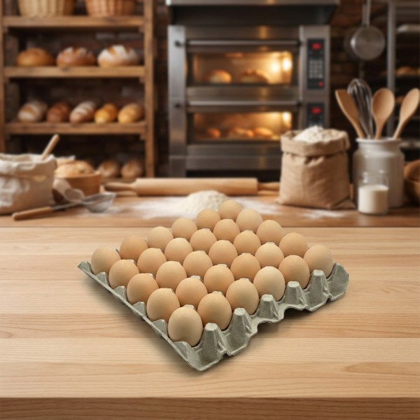 PLATEAU A OEUFS 30 ALVEOLES GRIS CALIBRE XL (75 U)