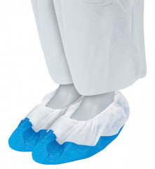 SUR-CHAUSSURE PP BLANC ET BLEU RELIEF ANTI-DÉRAPANT PREMIUM (40 U)