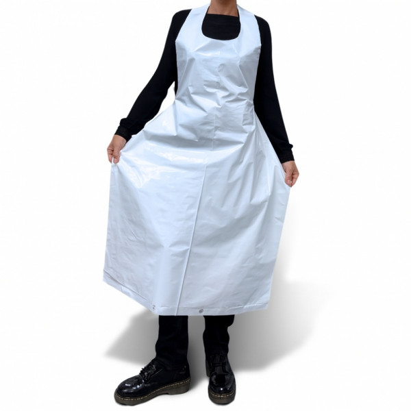 TABLIER EN PLASTIQUE BD BLANC 72X130 CM 60µ (50 U)
