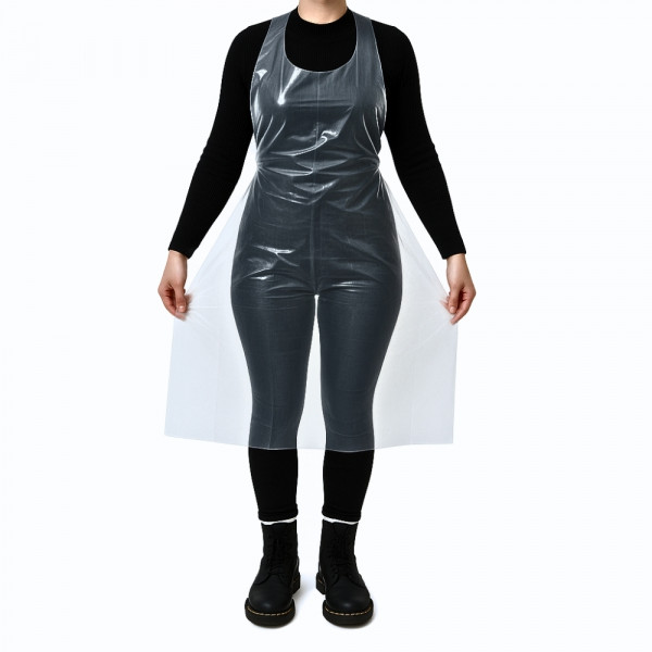 TABLIER EN PLASTIQUE BD TRANSPARENT 72X130 CM 60µ (50 U)