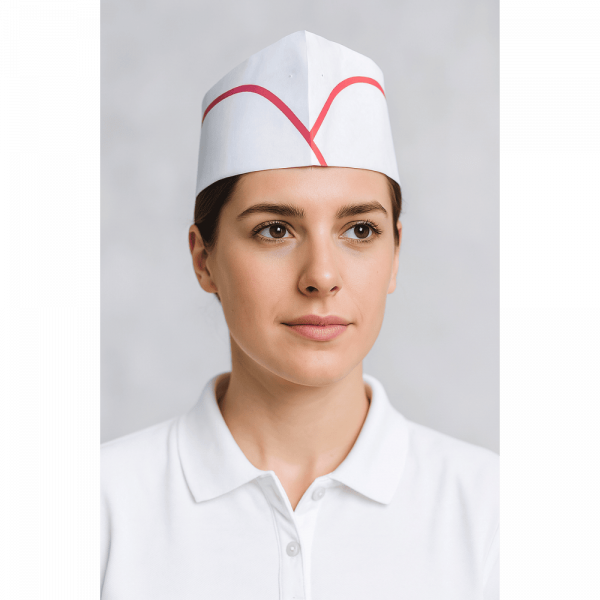 CALOT PAPIER LIGNE ROUGE AJUSTABLE TAILLE STD (100 U)