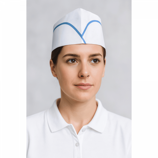 CALOT PAPIER LIGNE BLEUE AJUSTABLE TAILLE STD (100 U)