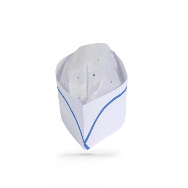 CALOT PAPIER LIGNE BLEUE AJUSTABLE TAILLE STD (100 U)