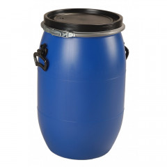 FUT PEHD PLASTIQUE OUVERTURE TOTALE 60L AVEC CERCLE BLEUE 2.7 KG H.617 MM (1 U)