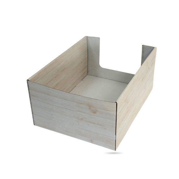 CARTON OUVERT BLANC/BRUN MISE EN RAYON 31X23.5X14 CM (50 U)