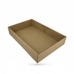 PLATEAU BARQUETTE CARTON L 580 X l 375 X H 110 MM 1 CANNELURE (20 U)