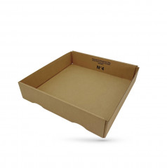 PLATEAU BARQUETTE CARTON L 391 X l 379 X H 84 MM 1 CANNELURE (20 U)