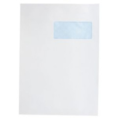 ENVELOPPE BLANCHE A FENETRE 229X324 FERMETURE GOMMEE 90 GRS (250 U)