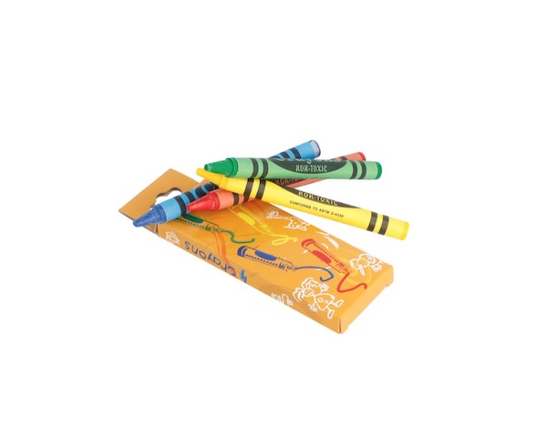 BOITE DE 4 CRAYONS DE COULEURS CIRE 9X3.4X1 CM (48 U)