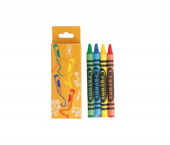 BOITE DE 4 CRAYONS DE COULEURS CIRE 9X3.4X1 CM (48 U)