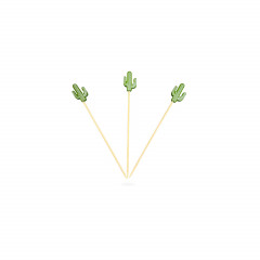PIQUE BROCHETTE EN BAMBOU CACTUS 12 CM (200 U)