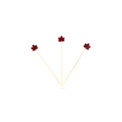 PIQUE BROCHETTE EN BAMBOU FEUILLE D'ÉRABLE ROUGE 12 CM (200 U)