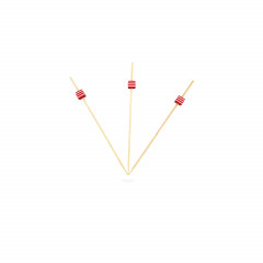 PIQUE BROCHETTE EN BAMBOU CUBE ROUGE ET BLANC 12 CM (200 U)